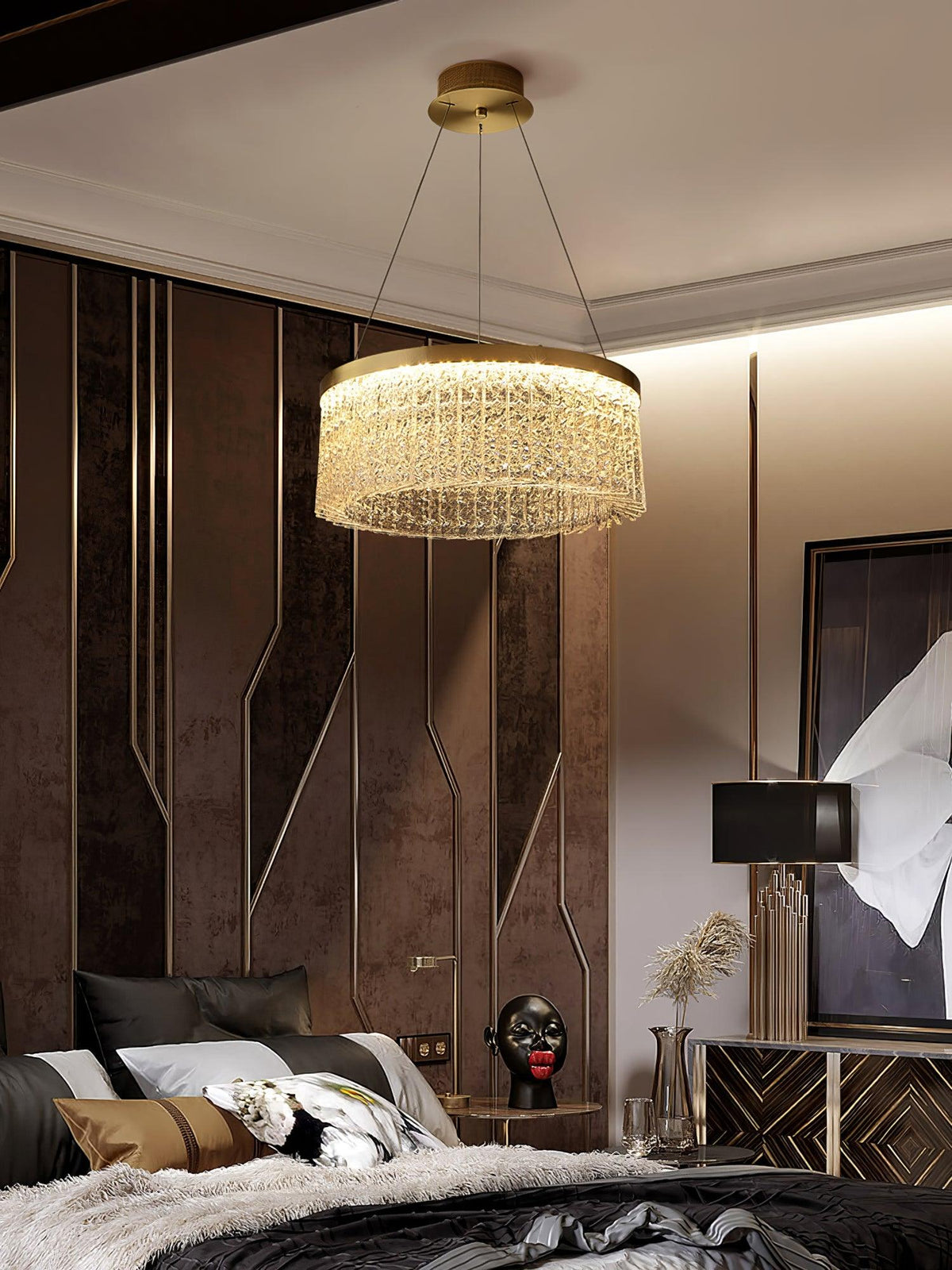 Seluira lampadario Round Halo Crystal