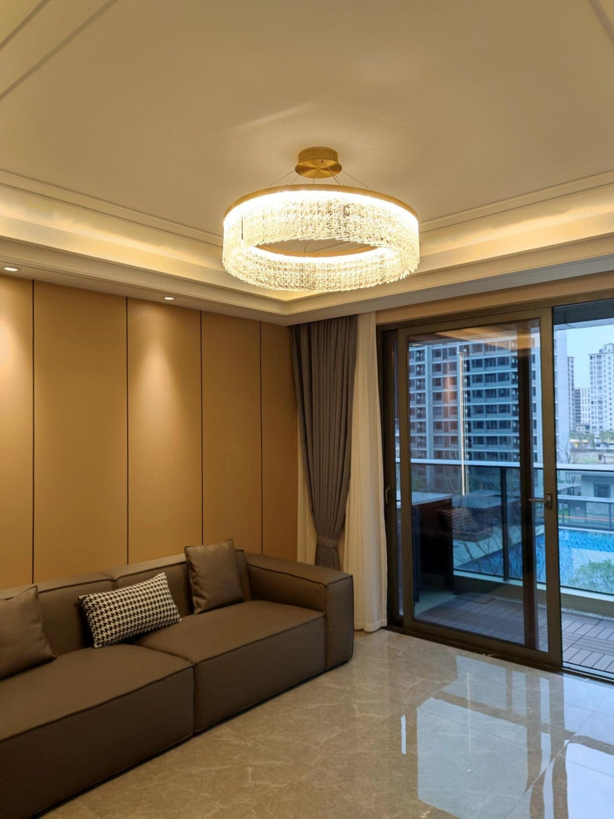 Seluira lampadario Round Halo Crystal