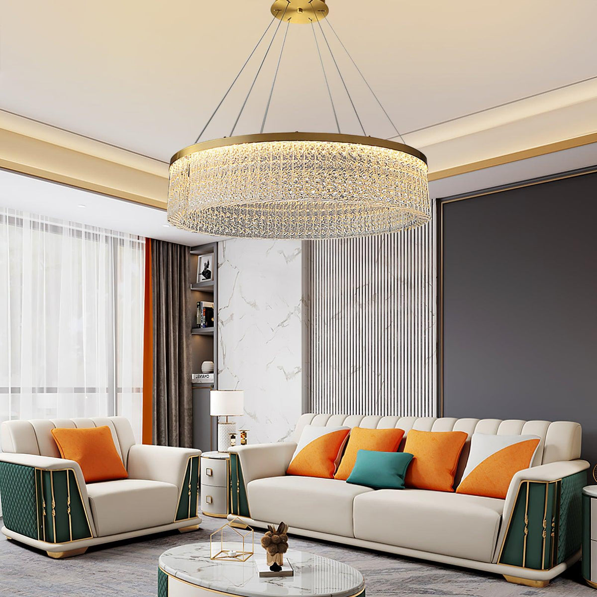 Seluira lampadario Round Halo Crystal