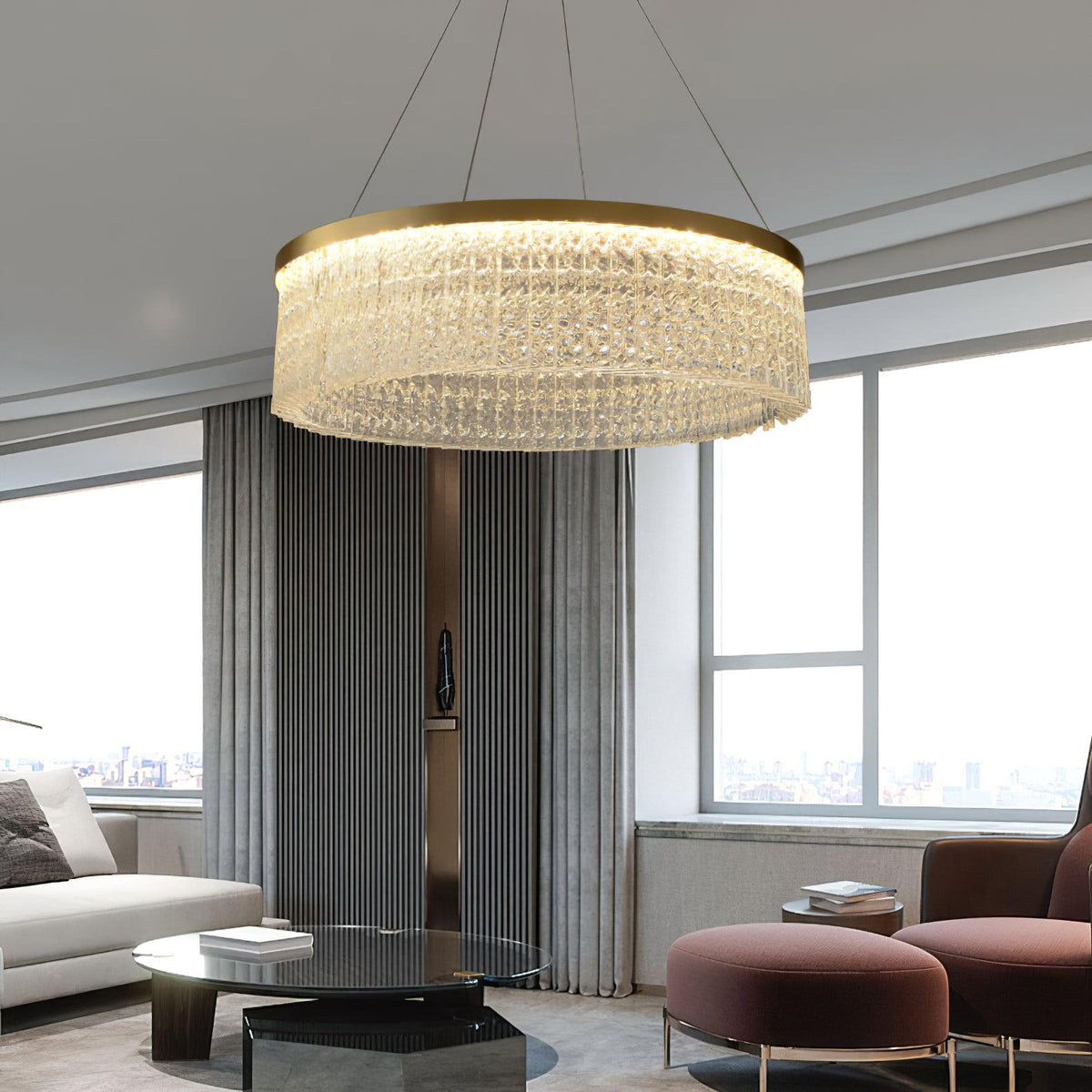 Seluira lampadario Round Halo Crystal