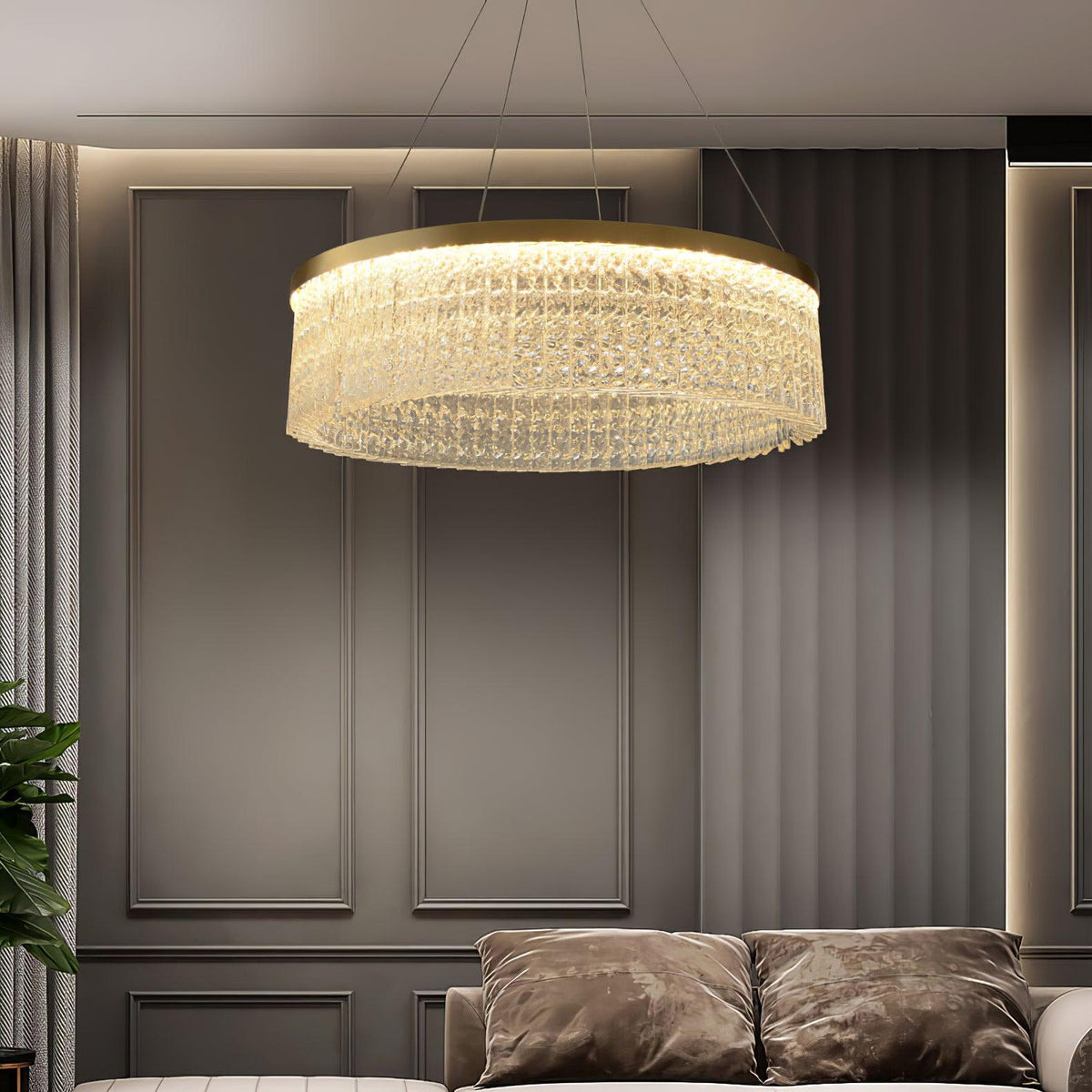 Seluira lampadario Round Halo Crystal