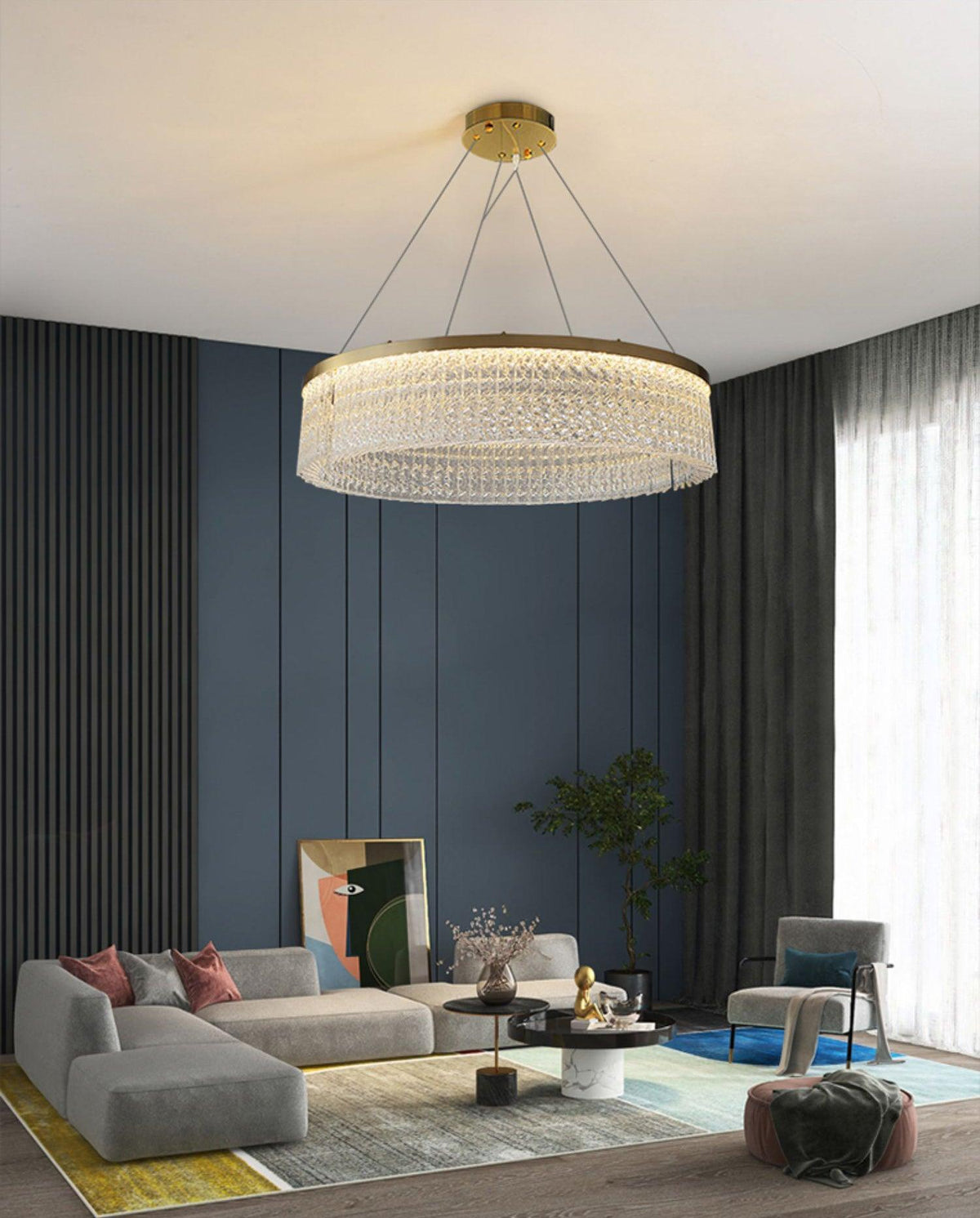 Seluira lampadario Round Halo Crystal
