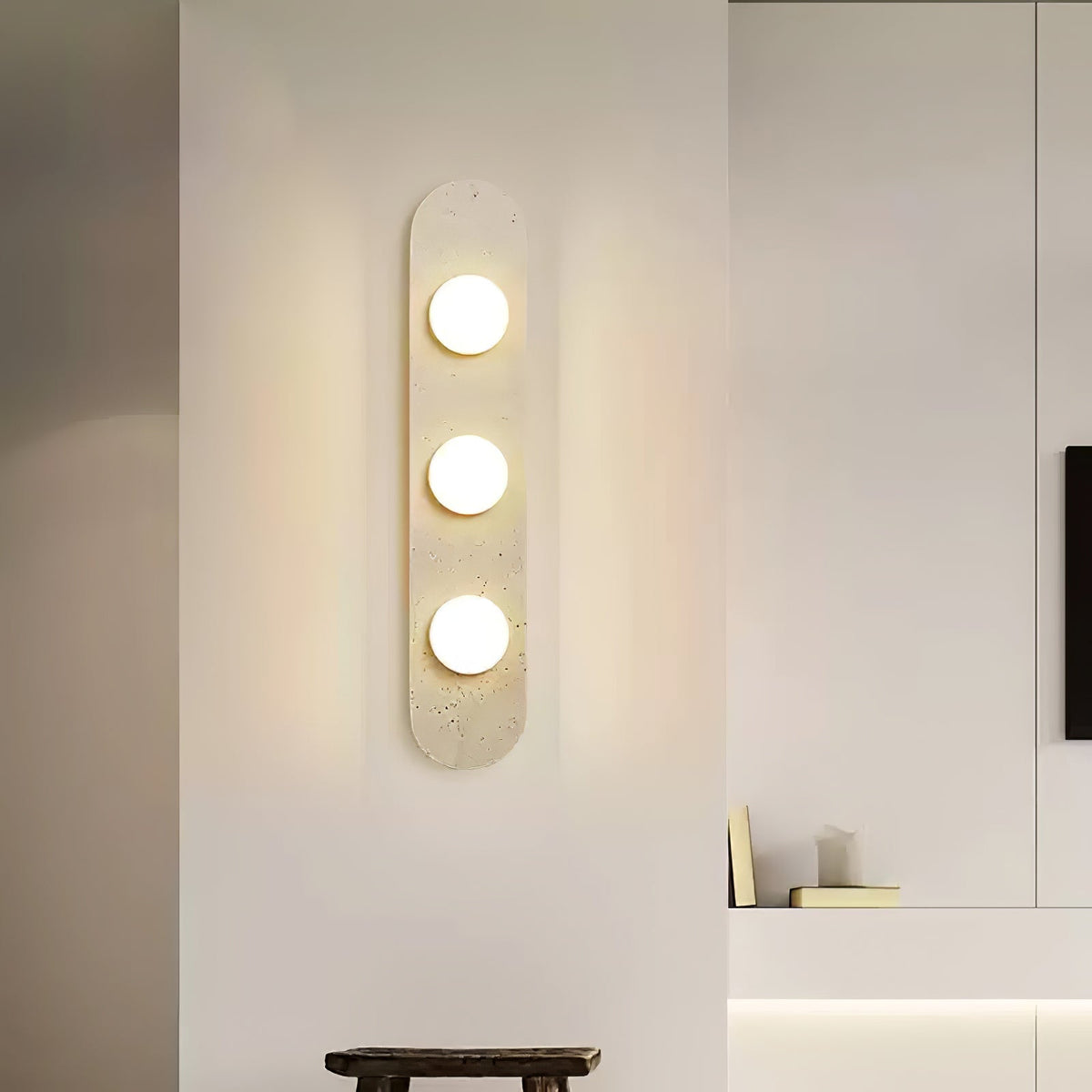 Zasoliel lampada da parete minimalista in travertino Giallo