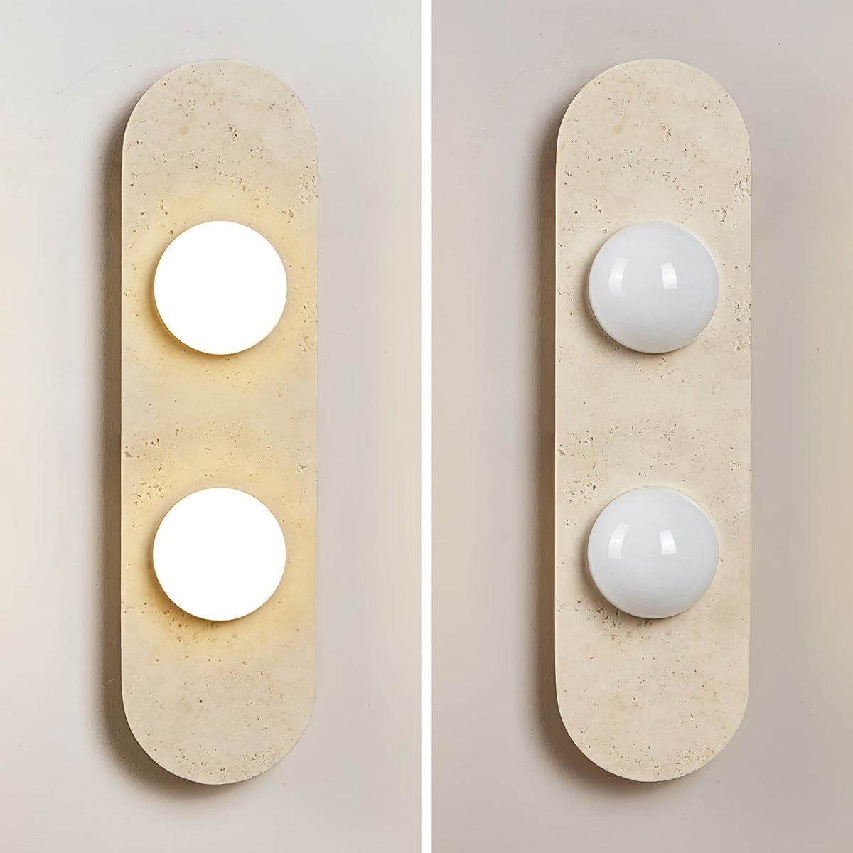 Zasoliel lampada da parete minimalista in travertino Giallo
