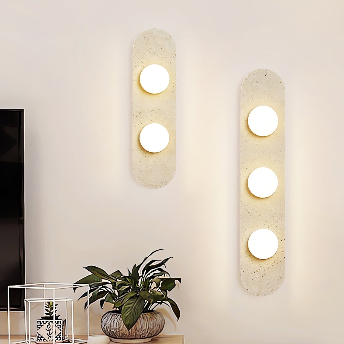 Zasoliel lampada da parete minimalista in travertino Giallo