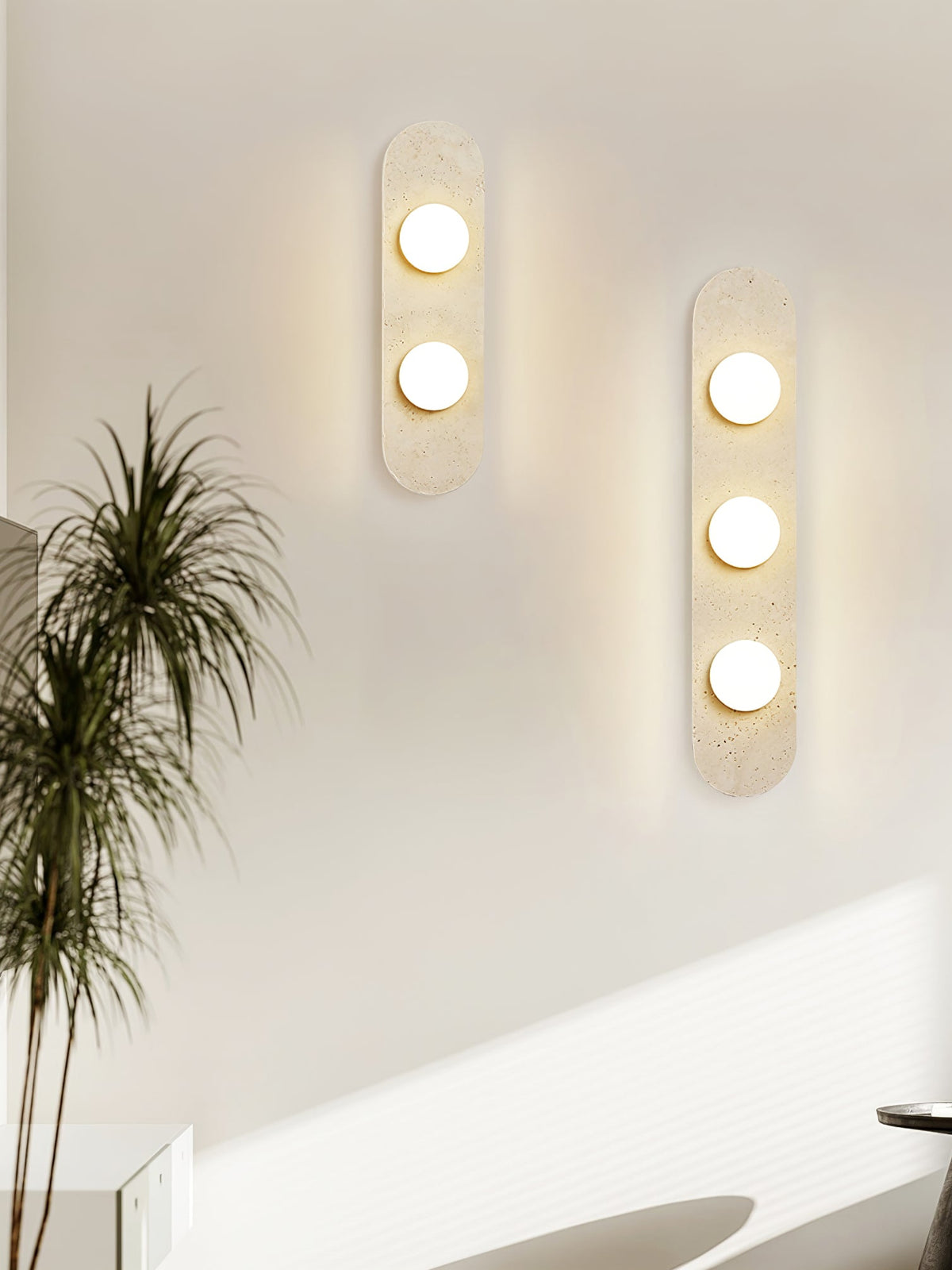 Zasoliel lampada da parete minimalista in travertino Giallo