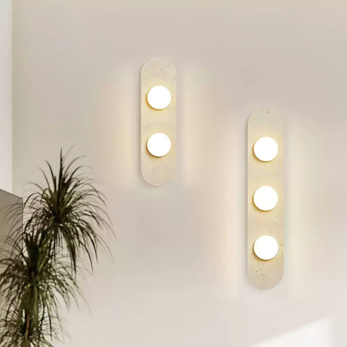 Zasoliel lampada da parete minimalista in travertino Giallo