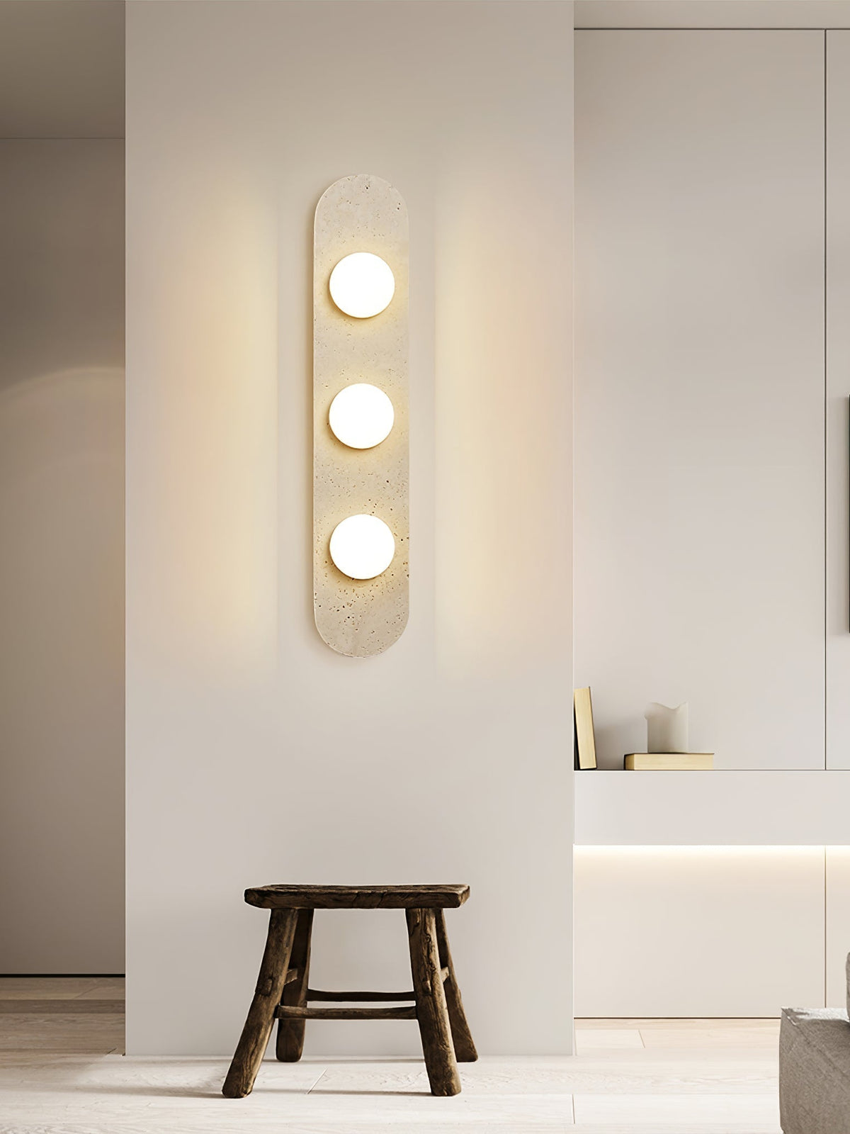 Zasoliel lampada da parete minimalista in travertino Giallo
