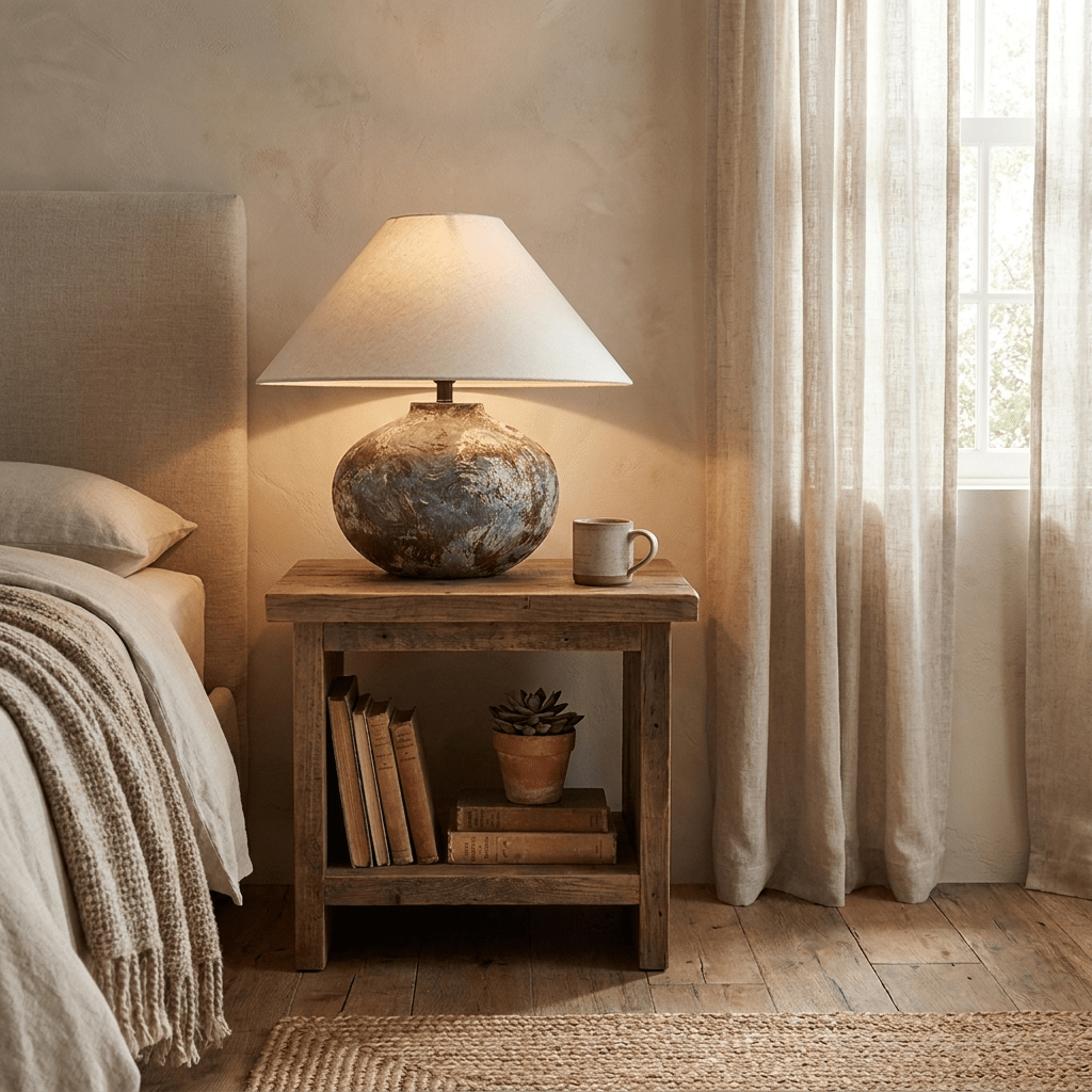 Odrielle lampada da tavolo in ceramica con effetto invecchiato