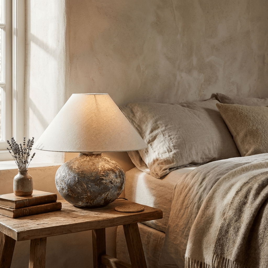 Odrielle lampada da tavolo in ceramica con effetto invecchiato