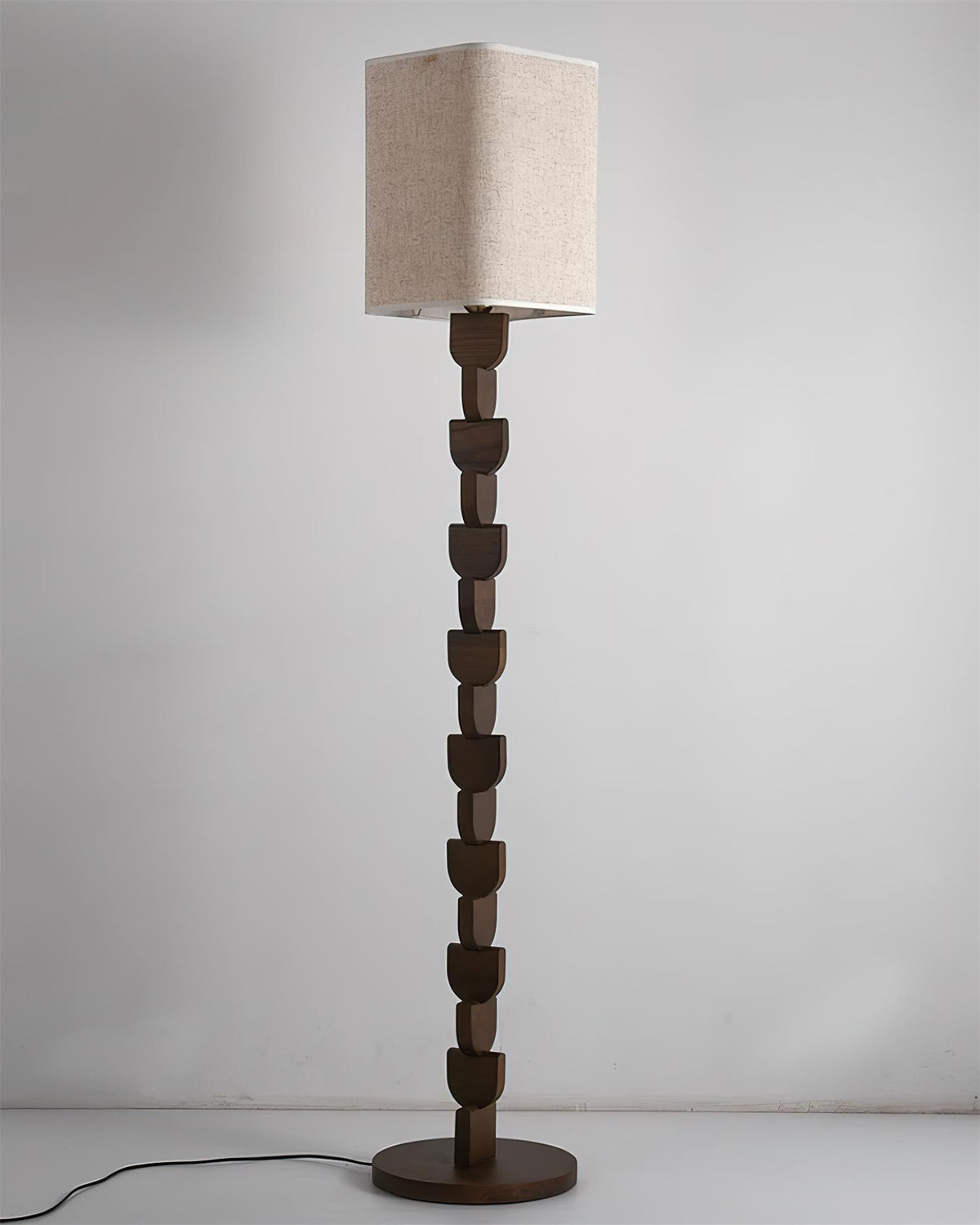 Rinoreria lampada da terra in legno