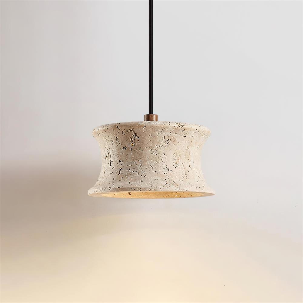 Noreria lampada a sospensione in travertino con Forma Scultorea
