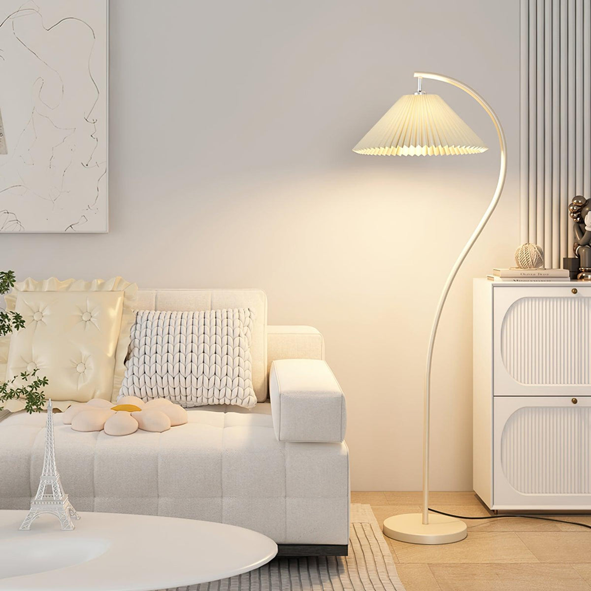 Mytalil lampada da terra moderna in tessuto Curvo