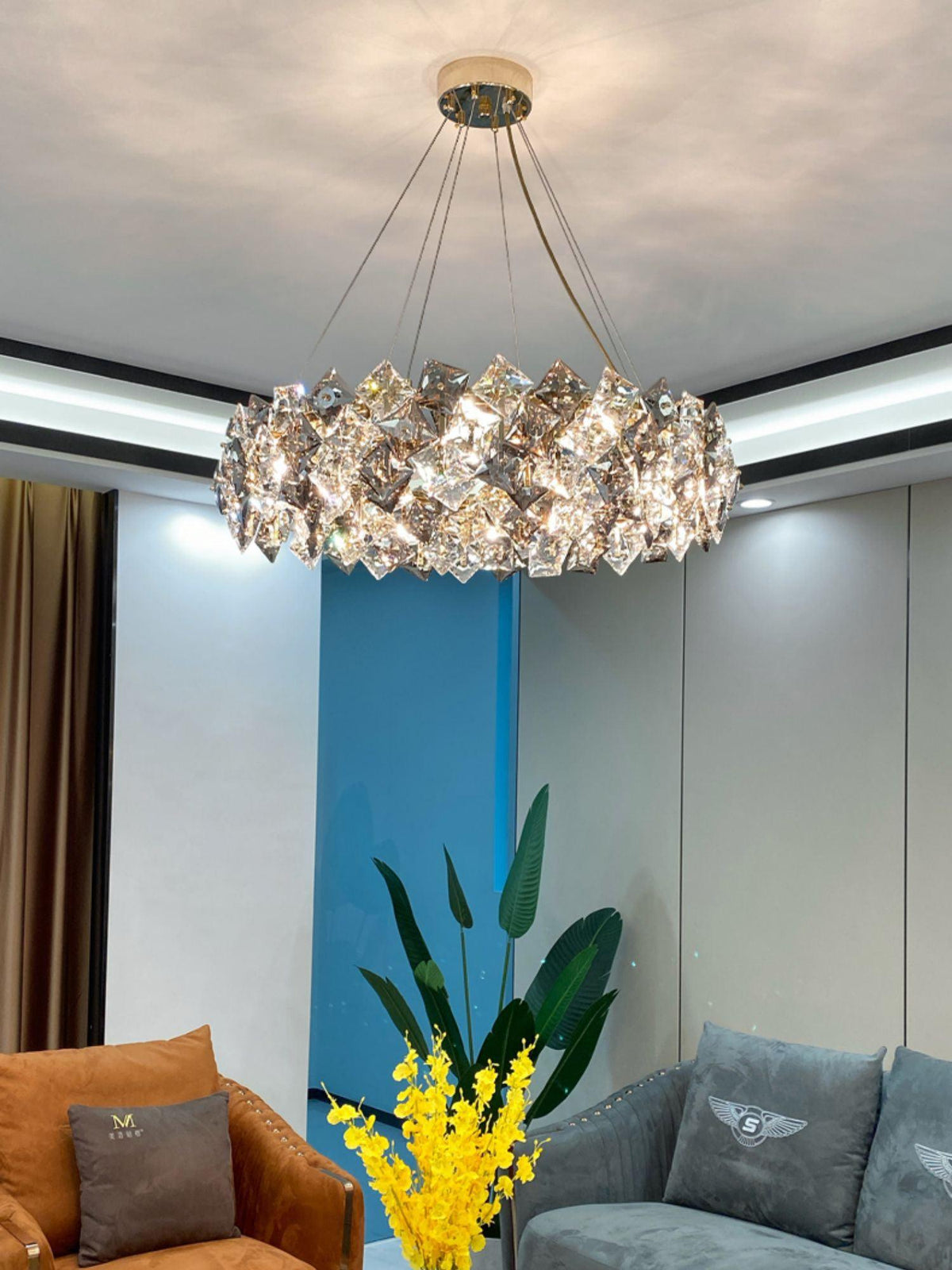 Luxenine lampadario Tondo in Cristallo con LED Oro