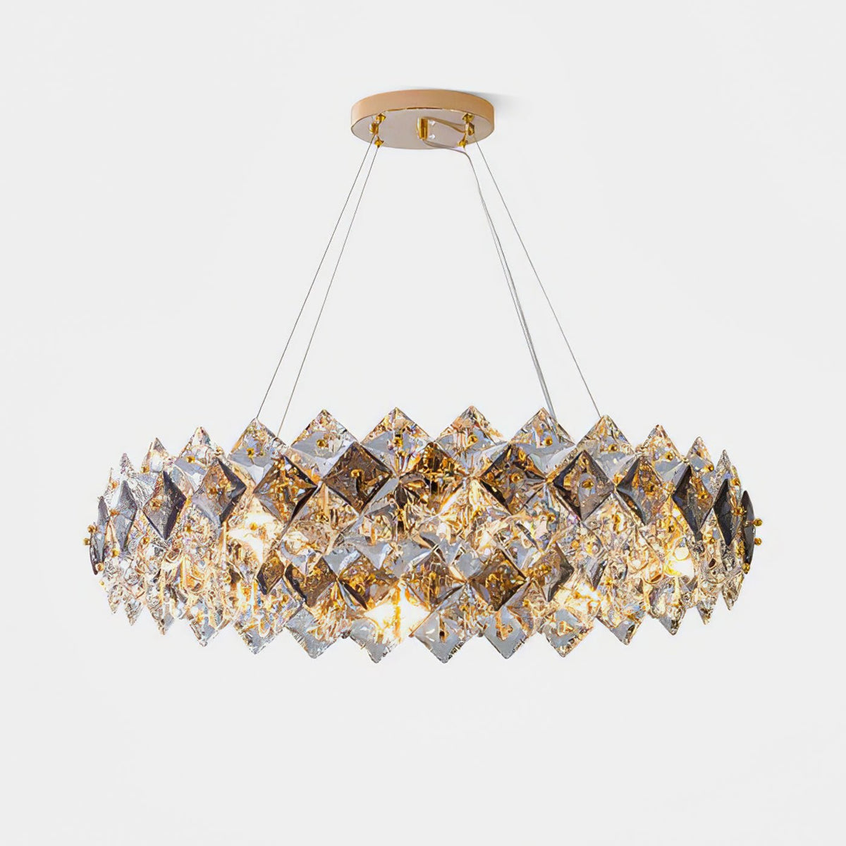 Luxenine lampadario Tondo in Cristallo con LED Oro