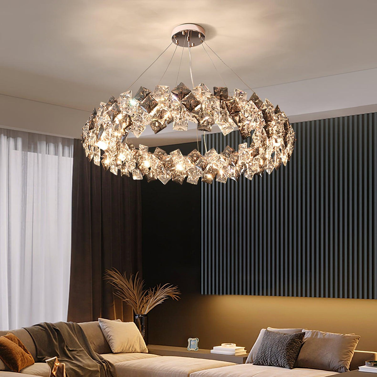 Luxenine lampadario Tondo in Cristallo con LED Oro