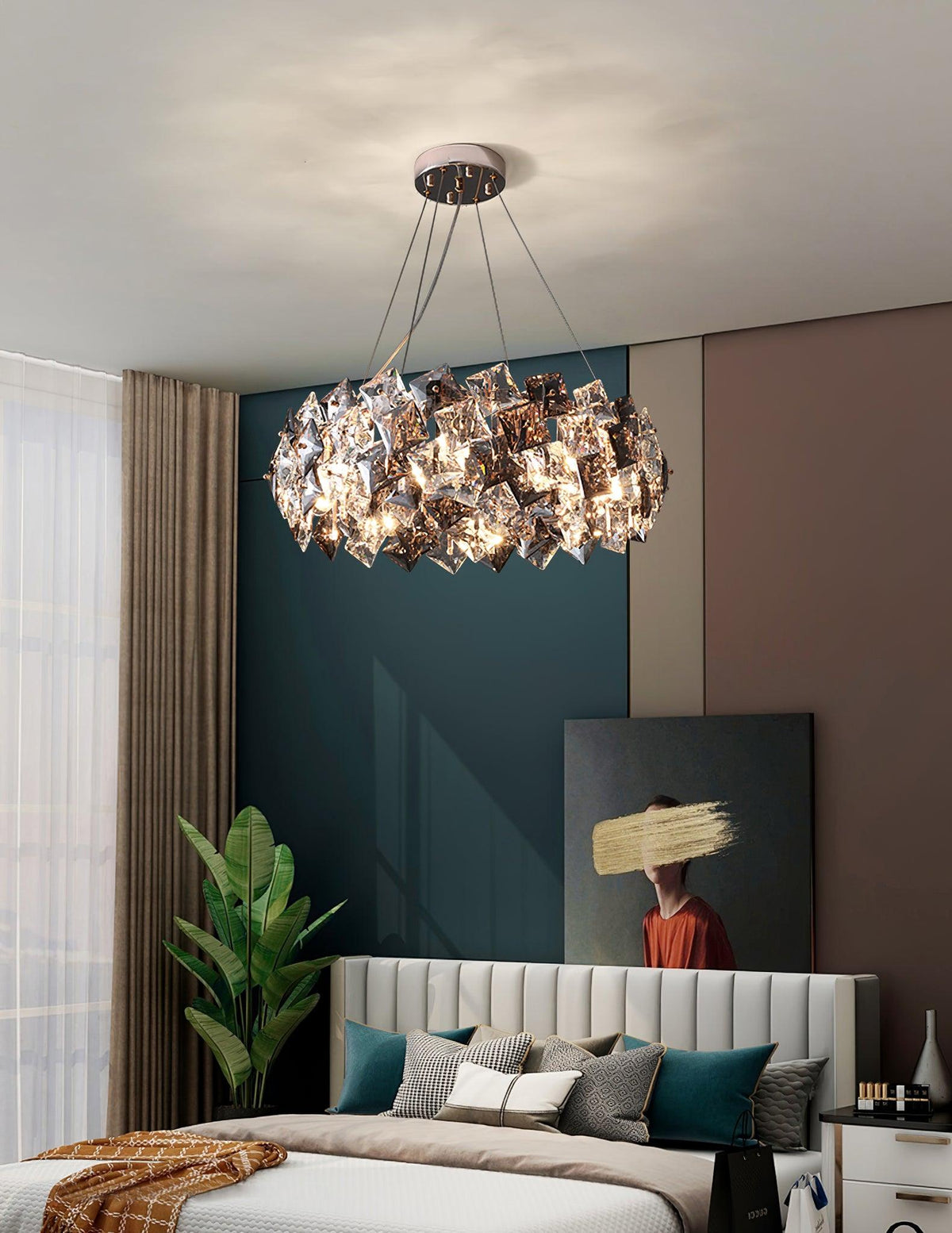 Luxenine lampadario Tondo in Cristallo con LED Oro