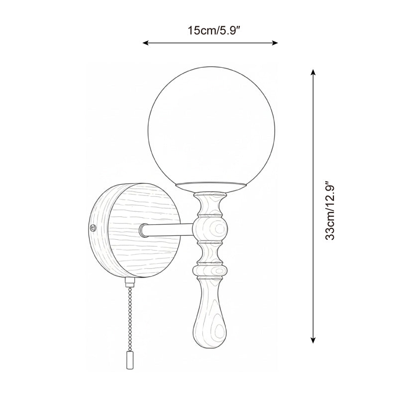 Applique Applicazione in legno noce