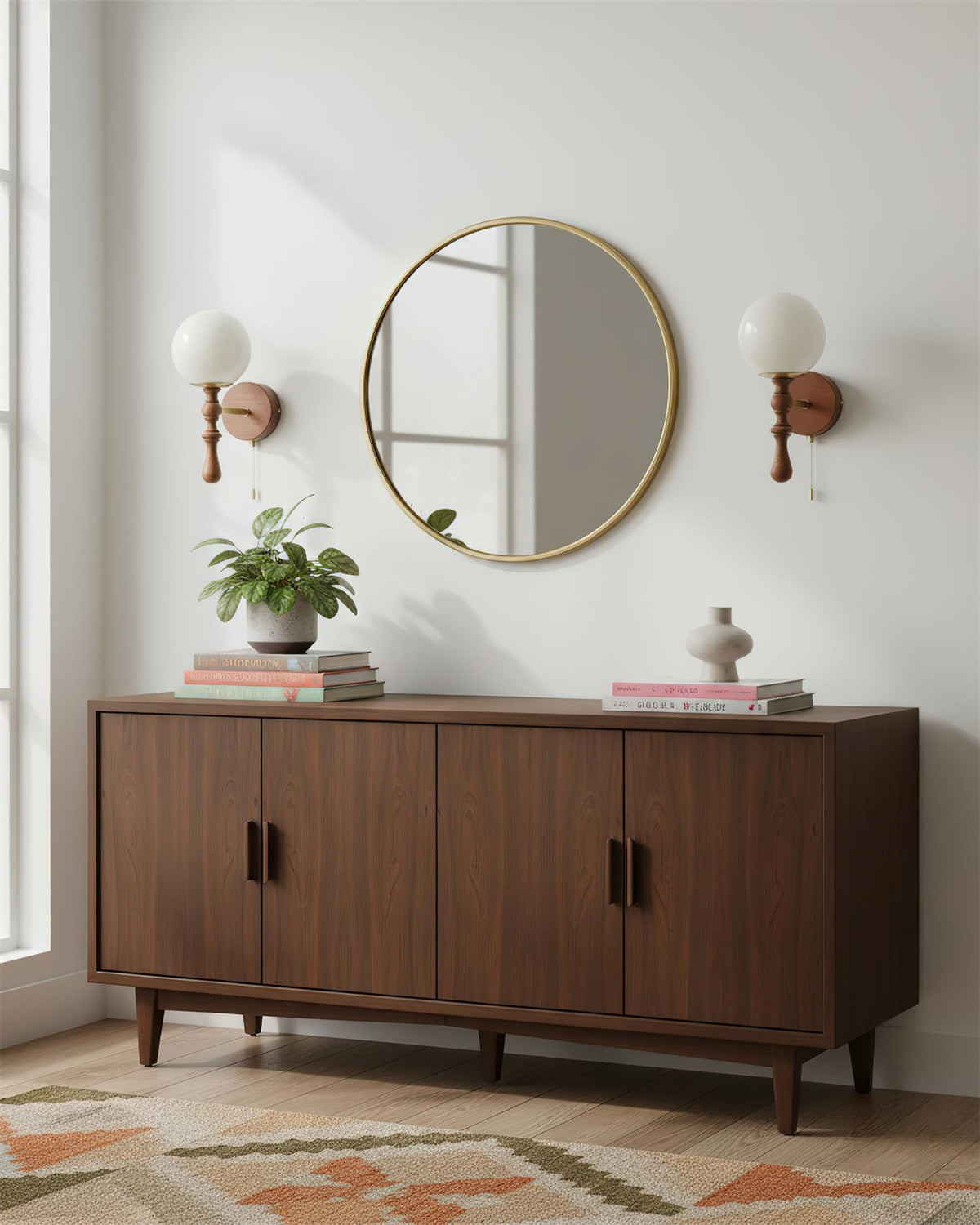 Applique Applicazione in legno noce