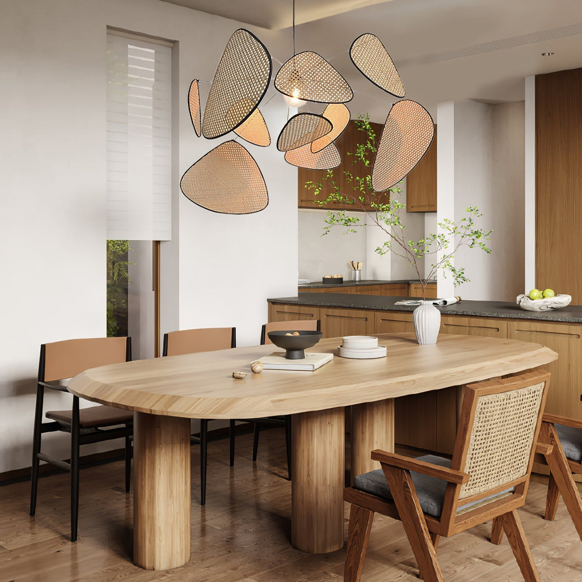Ariinora lampada a sospensione in Rattan Swag industriale