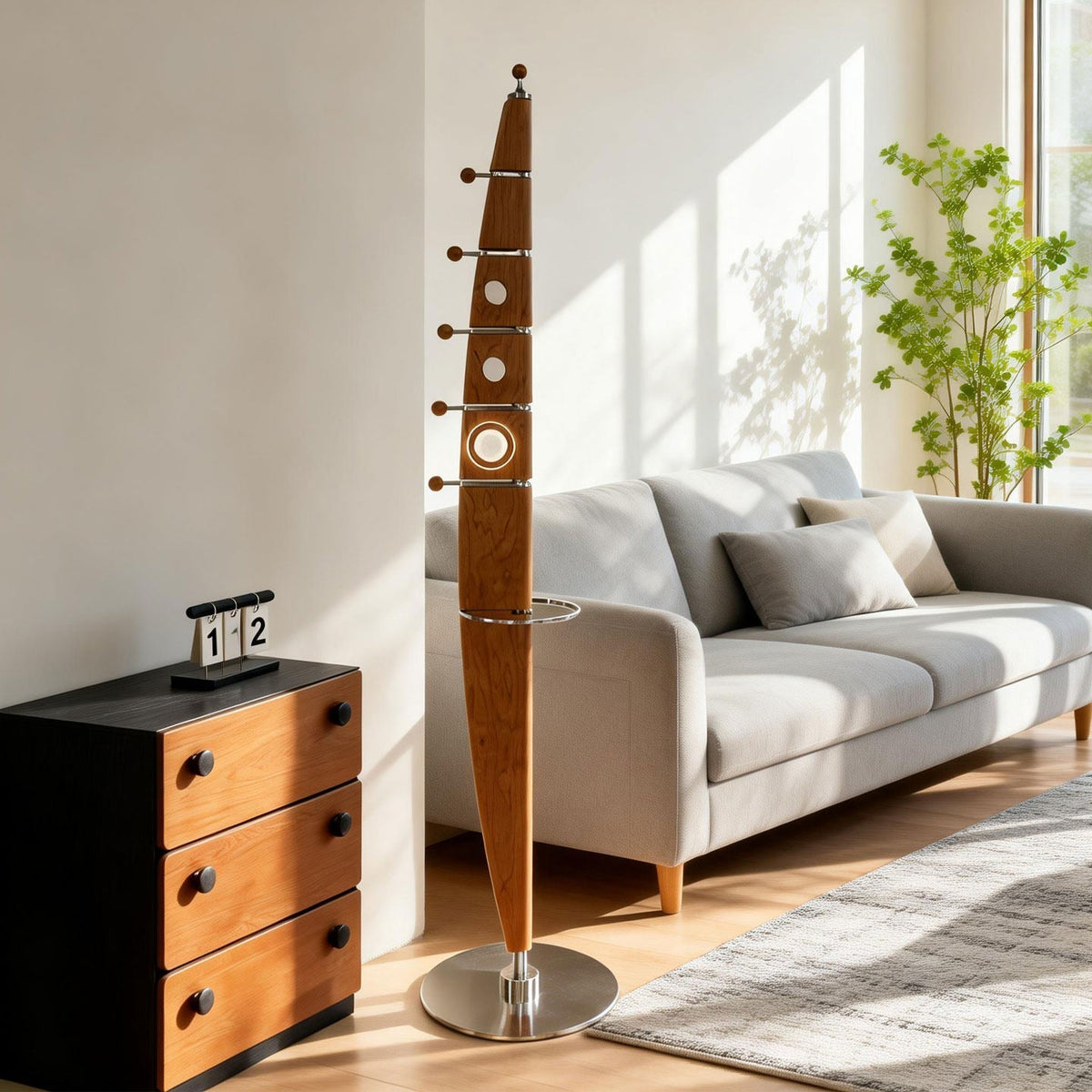 Sculptural lampada a sospensione in legno
