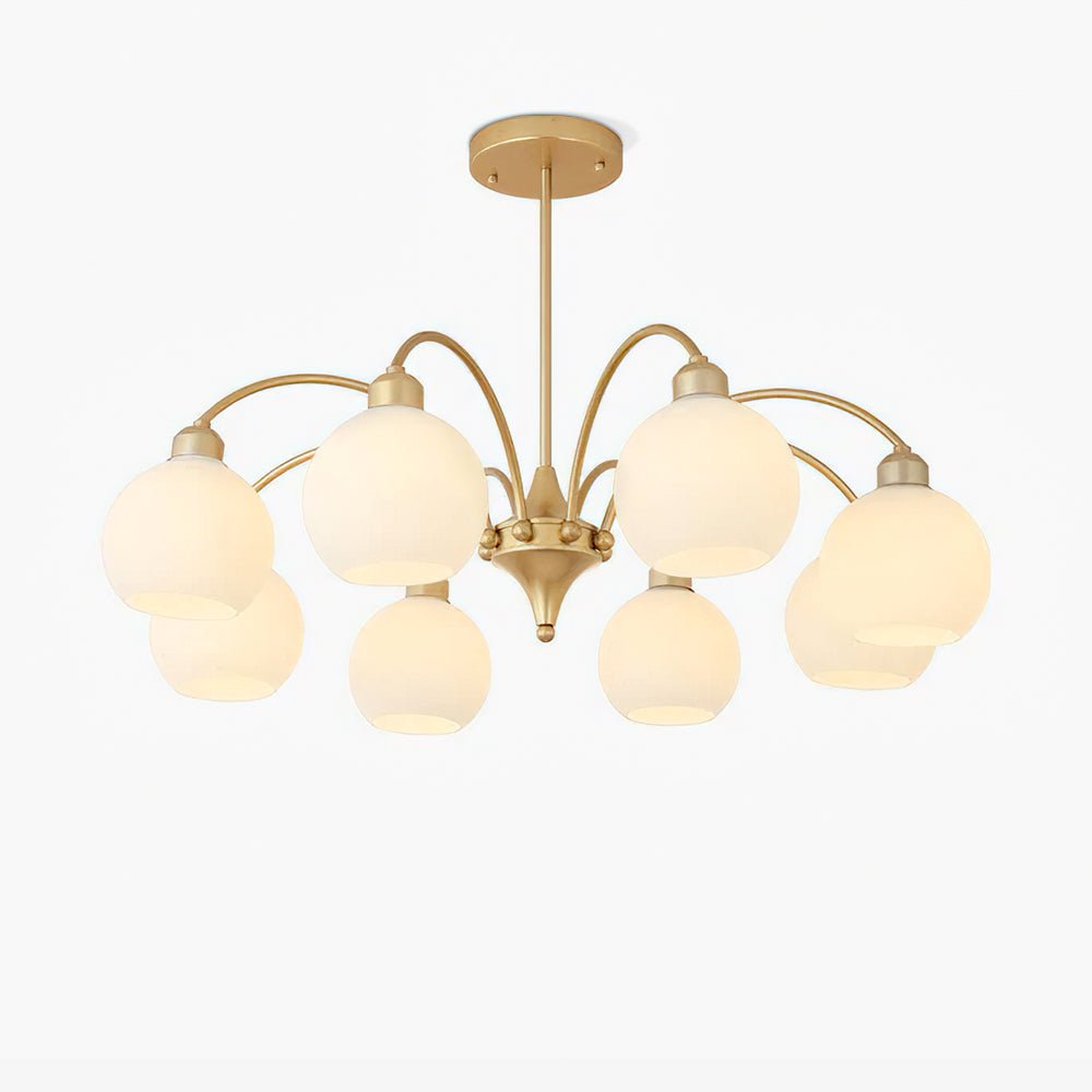 Zusk lampadario in vetro scultoreo dorato moderno 8 luci