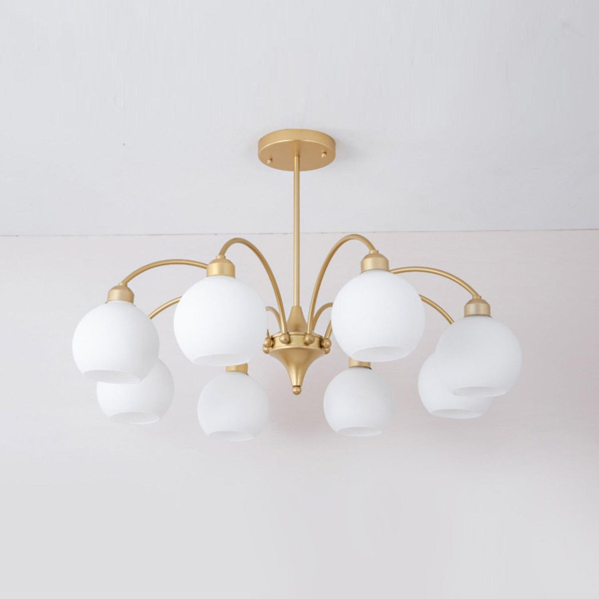 Zusk lampadario in vetro scultoreo dorato moderno 8 luci