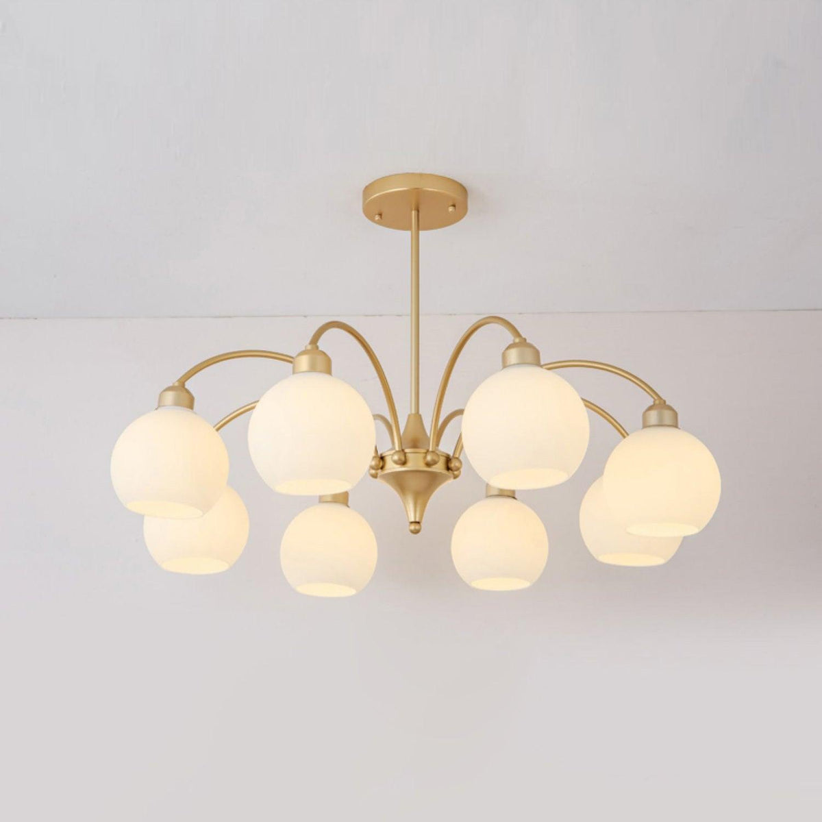 Zusk lampadario in vetro scultoreo dorato moderno 8 luci