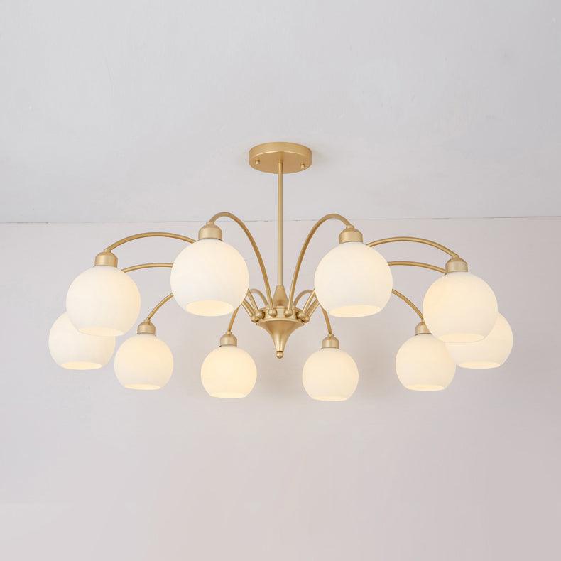 Zusk lampadario in vetro scultoreo dorato moderno 8 luci