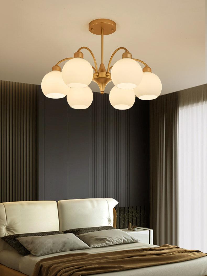 Zusk lampadario in vetro scultoreo dorato moderno 8 luci