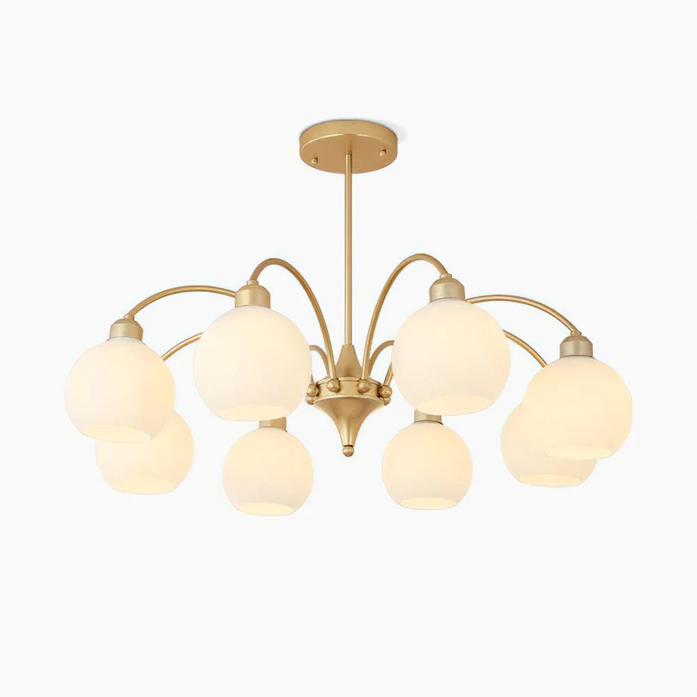 Zusk lampadario in vetro scultoreo dorato moderno 8 luci