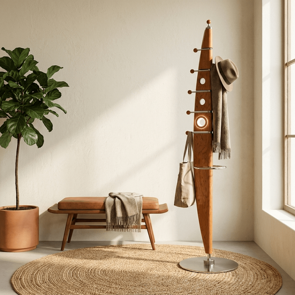 Sculptural lampada a sospensione in legno