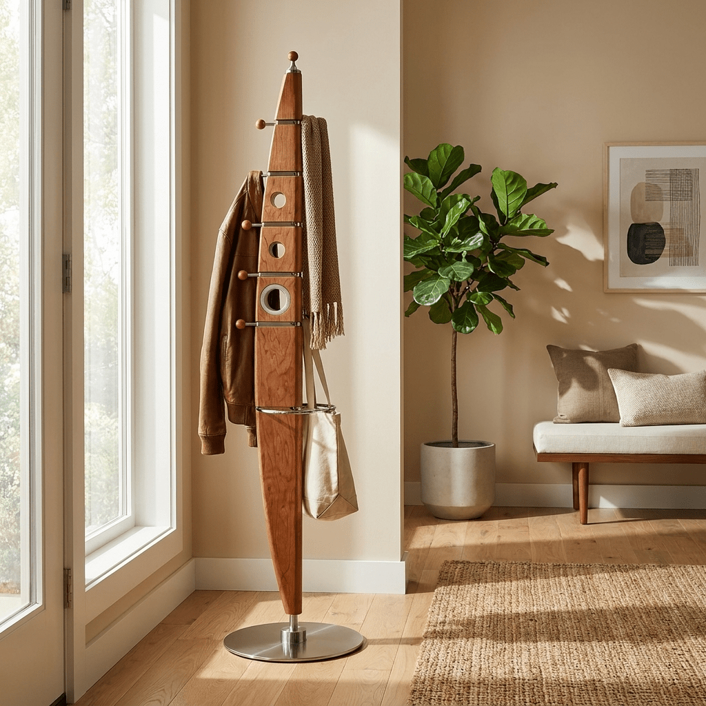 Sculptural lampada a sospensione in legno