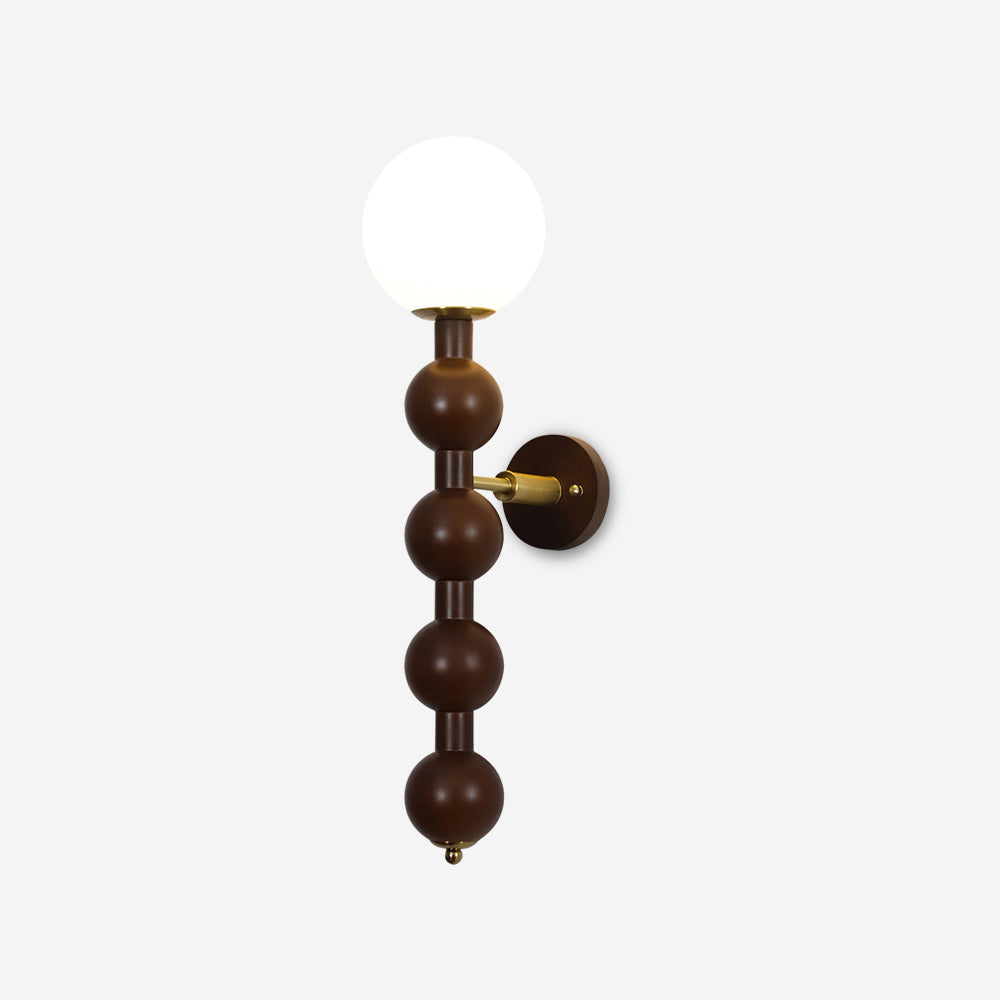 Lampada da parete Gourd in legno, metallo e vetro Stile moderno