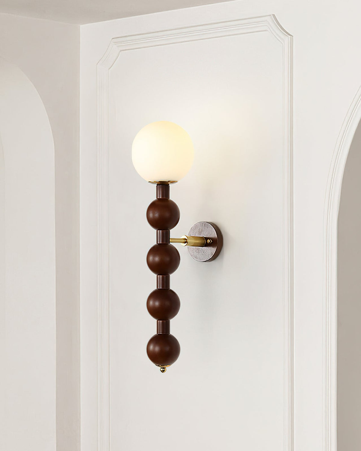 Lampada da parete Gourd in legno, metallo e vetro Stile moderno