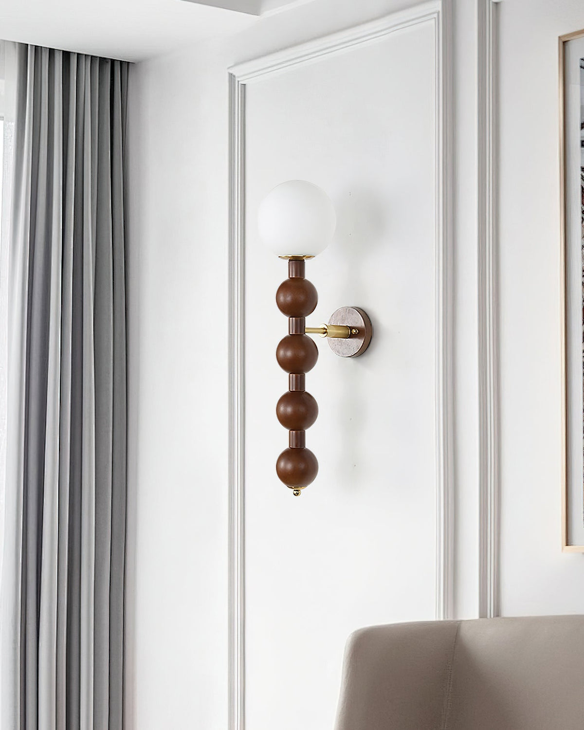 Lampada da parete Gourd in legno, metallo e vetro Stile moderno