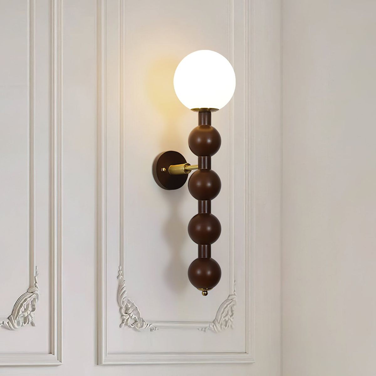 Lampada da parete Gourd in legno, metallo e vetro Stile moderno