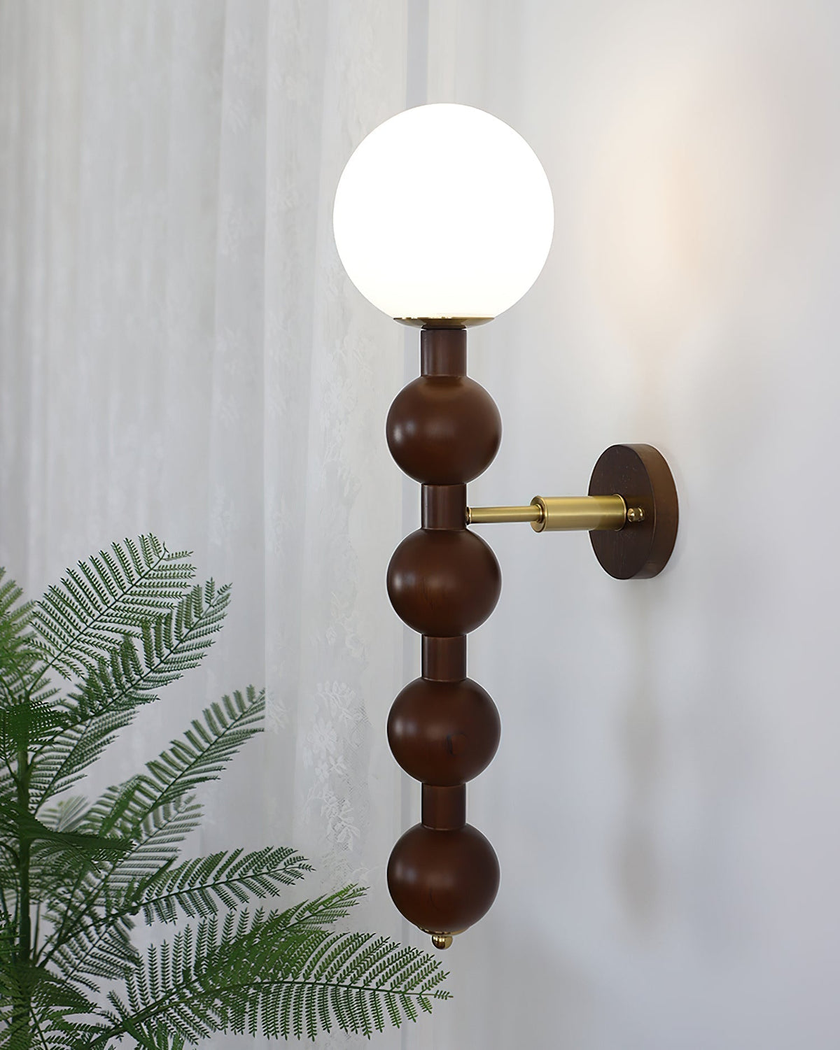 Lampada da parete Gourd in legno, metallo e vetro Stile moderno
