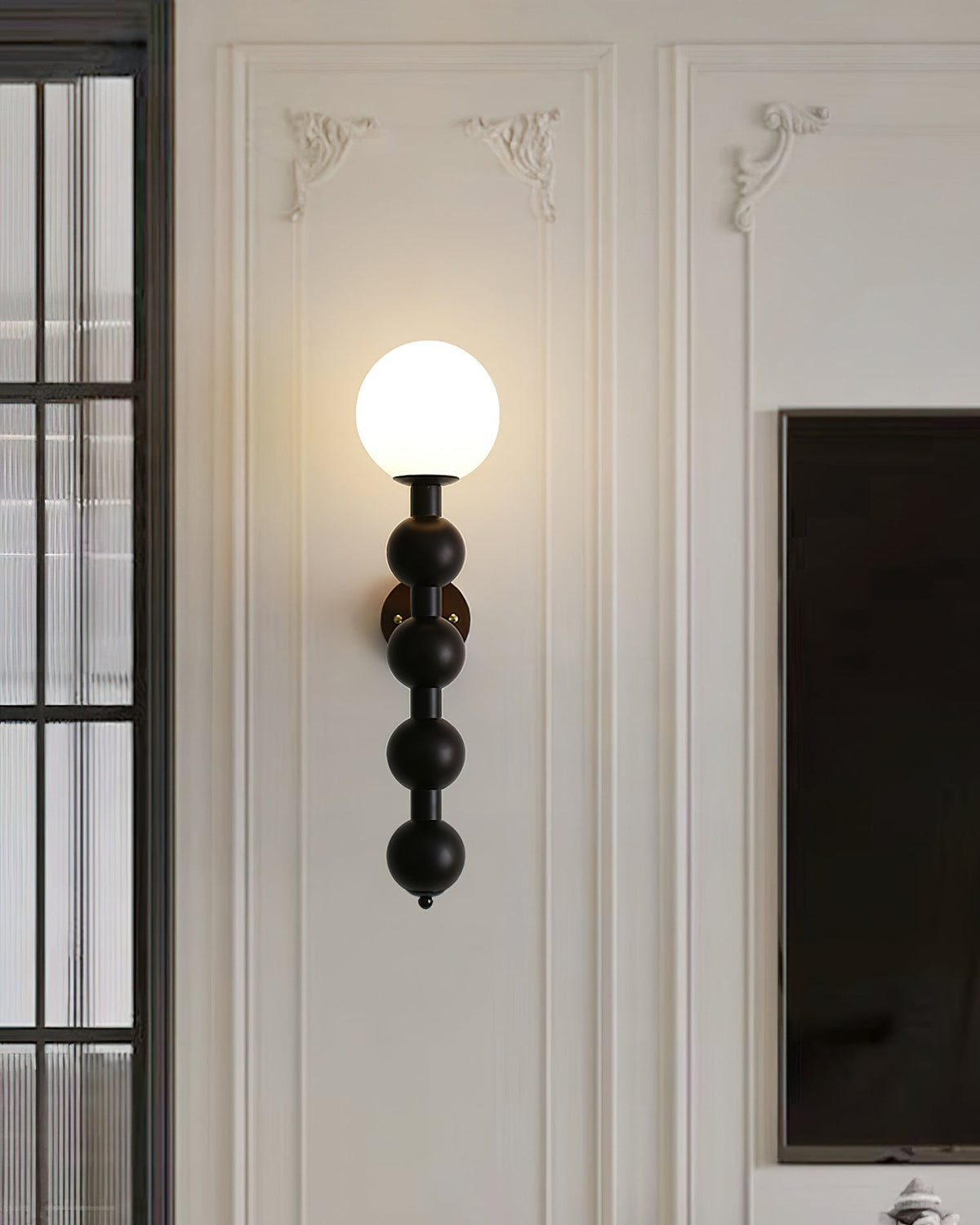 Lampada da parete Gourd in legno, metallo e vetro Stile moderno