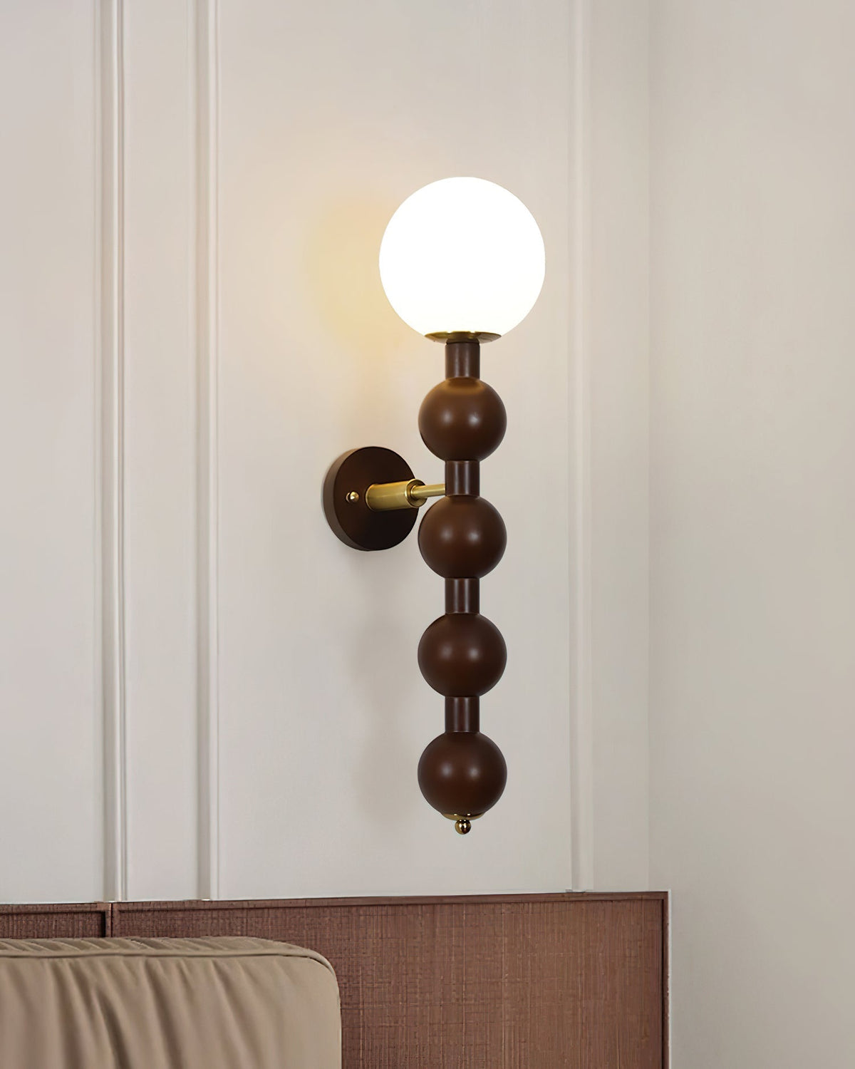 Lampada da parete Gourd in legno, metallo e vetro Stile moderno
