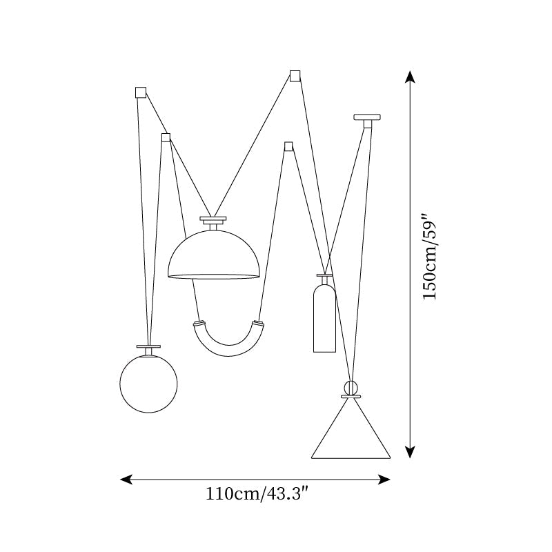 Noro lampada a sospensione Multi-Shape Regolabile