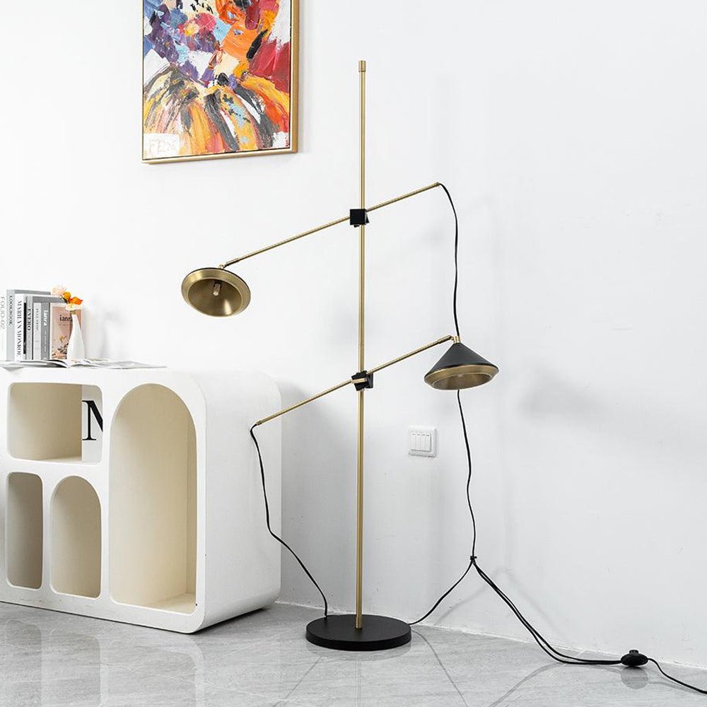 Mylirir lampada da terra Art Deco in ottone