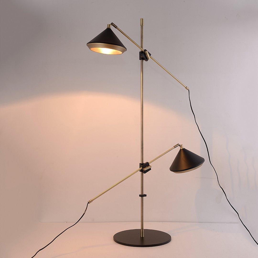 Mylirir lampada da terra Art Deco in ottone