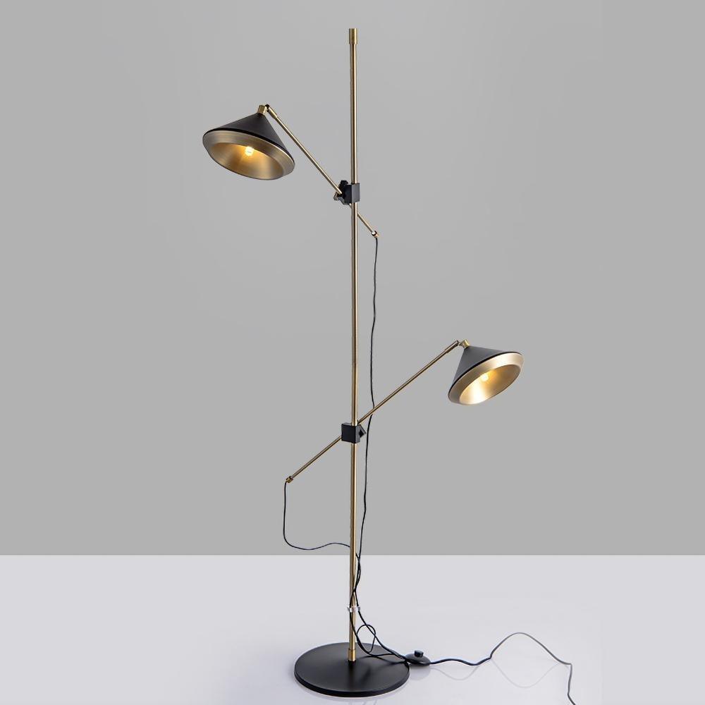 Mylirir lampada da terra Art Deco in ottone
