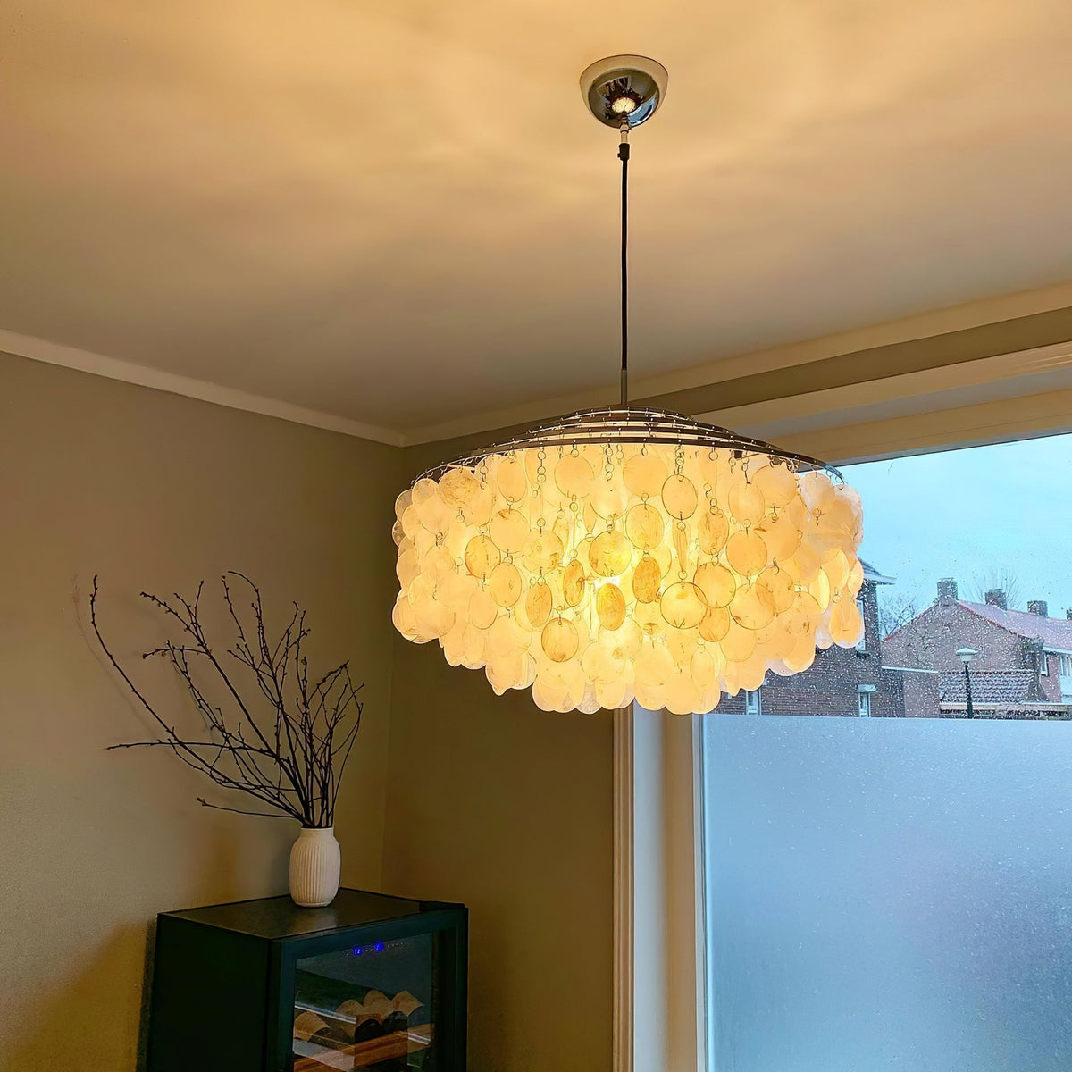 Rivena lampada a sospensione Guscio Tondo Anello