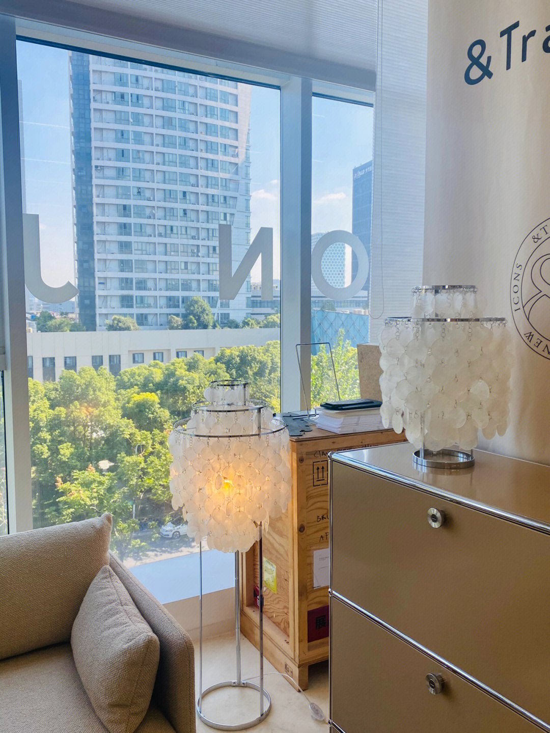 Wern lampada da terra Glam vetro