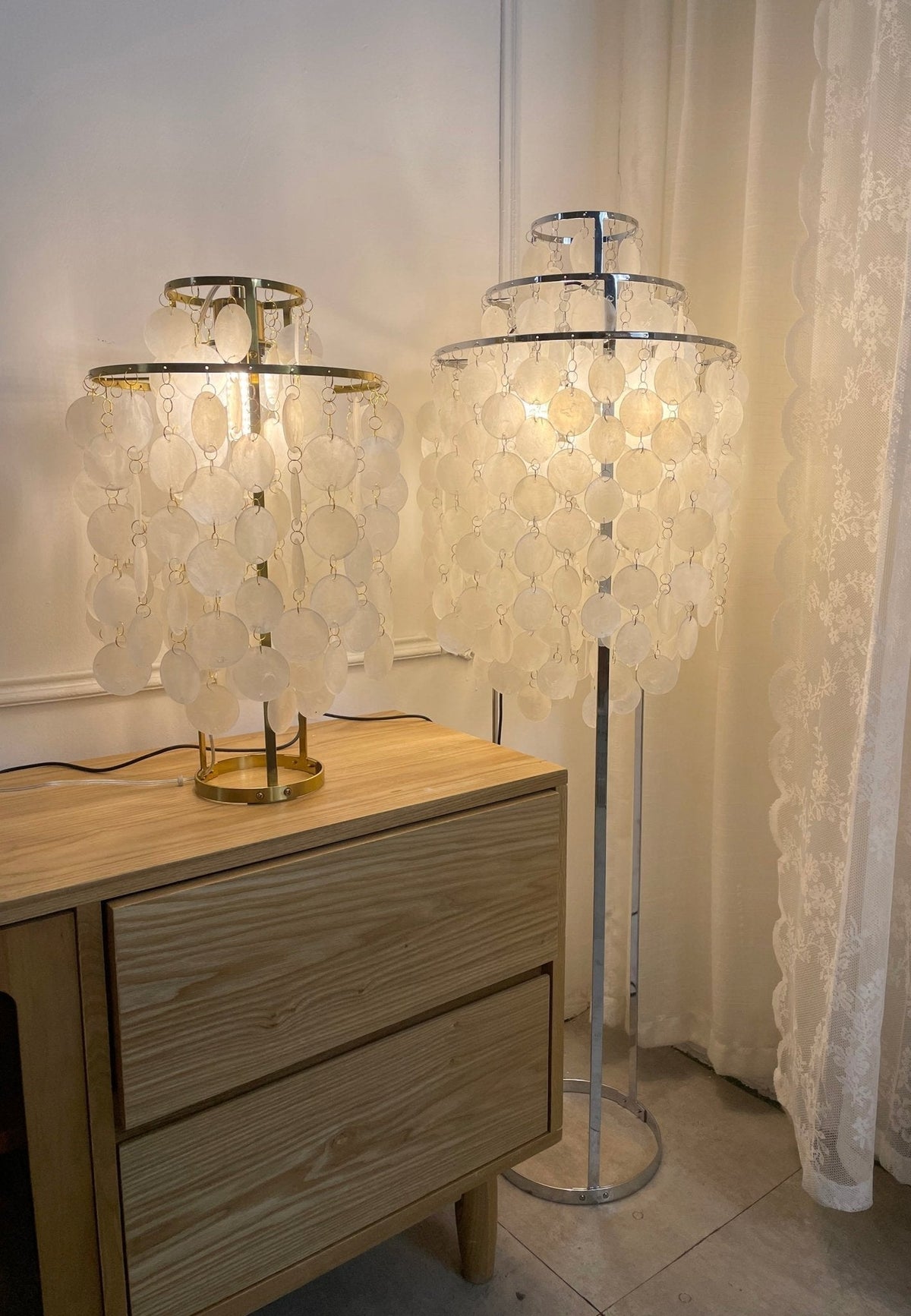 Wern lampada da terra Glam vetro