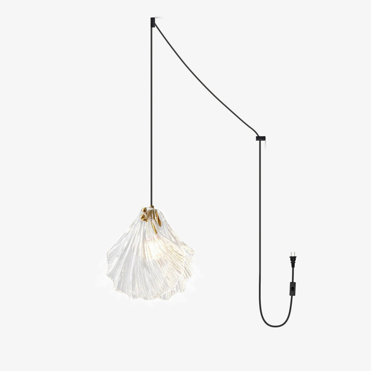 Covene lampada a sospensione in vetro Nordic Art Shell Swag