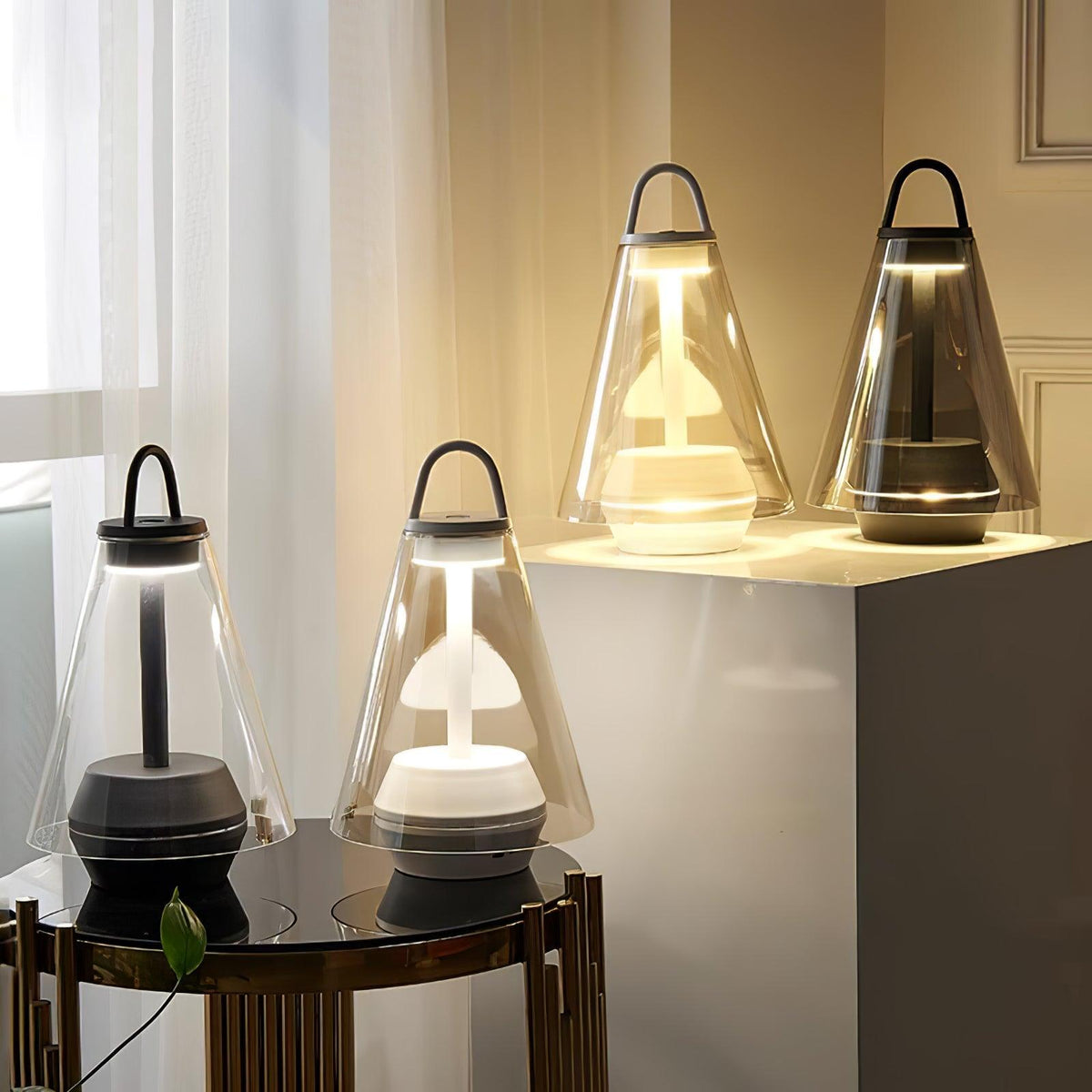 Emarir lampada da tavolo in vetro scandinavo