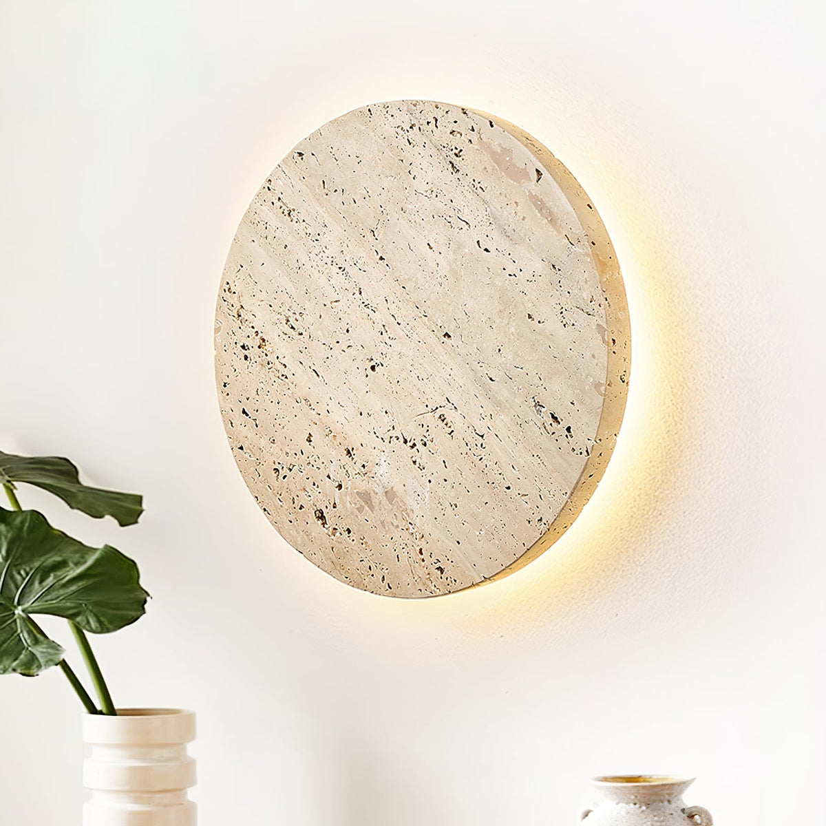 Artale lampada da parete in travertino Giallo
